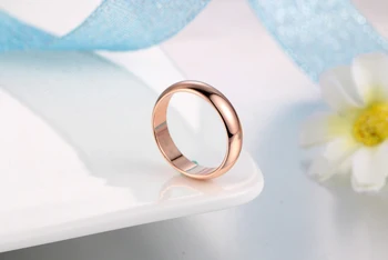 Nikad ne blijede par jednostavnih glatkih okruglih prstenova 18K zlato ruža moda vjenčani prsten, nakit od nehrđajućeg čelika za muškarce i žene ljubavnik prsten