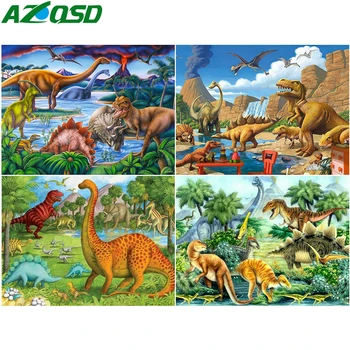 AZQSD Dijamant slikarstvo dinosaur križićima setovi home dekor Dijamant vez prodaja životinja potpuni kvadrat bušilica ručni rad obrt