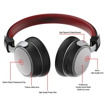Aktivni шумоподавляющие bežične Bluetooth slušalice sklopivi Надушная prijenosni slušalice za telefon glazba s mikrofonom