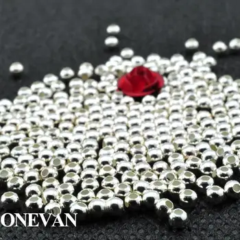 ONEVAN srebra 925 glatka glatka cijele Šarm perle, narukvice ogrlice nakit Diy pribor poklon dizajn