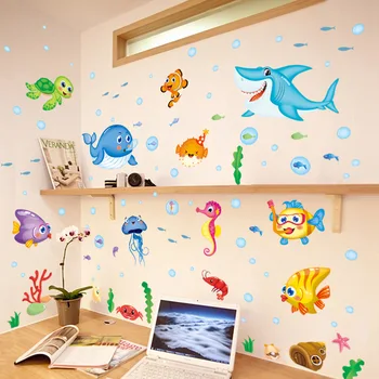 90 x 115 cm Akvarij podvodne naljepnice za zidove dječje sobe home dekor vinil dječja soba naljepnica dječja soba dekor