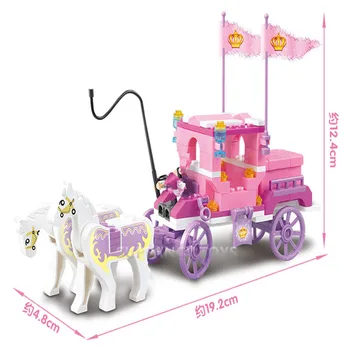 137Pcs Girl Friends Princess Royal Carriage Wagon Model Building Blocks kompleta figura cigle razvojne igračke za djevojčice