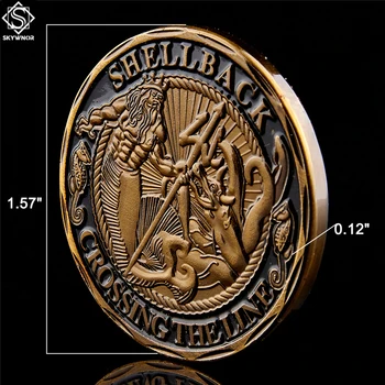 5PCS USA Copper Challenge Navy Shellback Crossing the Line Mornar Military Souvenir Value Zlatnik
