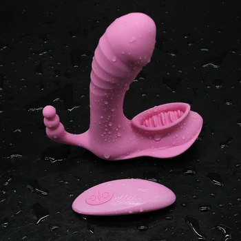 Masaža leptir dildo vibrator za G-spot stimulator klitorisa bežični daljinski upravljač masaža vagine adult sex igračke za žene