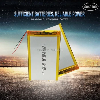 3.7 V 5000mAh 6060100 litij-polimer LiPo baterije za GPS PSP DVD PAD tahograf power bank Speaker Searchlight
