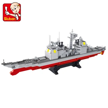 Sluban je gradbeni blok WW2 vojni brod cruiser 883pcs edukativna igračka cigle dječak ne prodavati kutija
