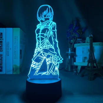 Anime Napad na Titana 3D akril noćno svjetlo Ackerman slika noćno svjetlo spavaća soba ukras lampe za Dijete je Dijete dar