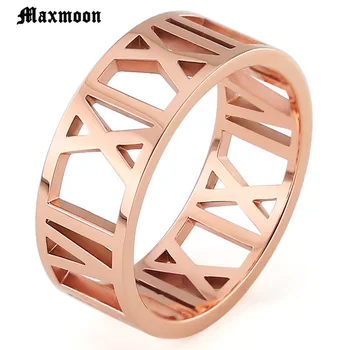 Maxmoon Jewelry Top Quality Roman Number Ring Fashion Women Prsten Za Žene Nakit Od Nehrđajućeg Čelika Za Djevojčice Nakit Veleprodaja
