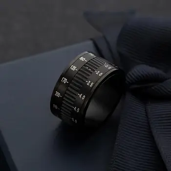 Prsten objektiva kamere 12mm obrtno okruglo титановое čelična prsten klasični stil objektiva kamere prsten geometrija ručni rad, nakit za unisex poklon