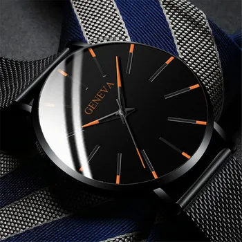2020 nova muška moda ultra tanak sat elegantan muški posao od nehrđajućeg čelika mreže kvarcni sat Relogio Masculino topla rasprodaja sat