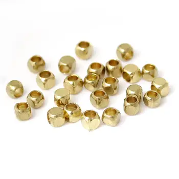 DoreenBeads bakrene kuglice zaobljeni rubovi kvadratnom kocka gold/silver boja DIY izrada narukvice nakit oko 2,5 mm x 2,5 mm,500шт