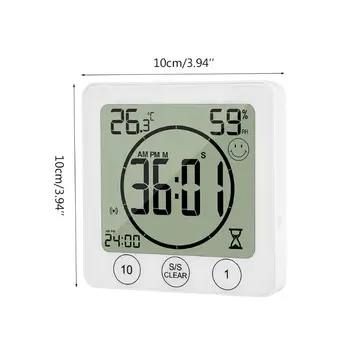 Digitalni Kupaonica Sat Termometar Hygrometer LCD Odojak Vodootporni Tuš Sat Temperatura Vlažnost Metar Alarm