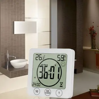 Digitalni Kupaonica Sat Termometar Hygrometer LCD Odojak Vodootporni Tuš Sat Temperatura Vlažnost Metar Alarm