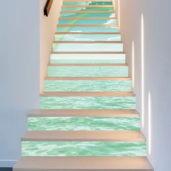 Lijepa duga more kuće DIY popravak vrata tapete samoljepljive PVC stepenice naljepnice vodootporan stepenice freska 6pcs/13шт