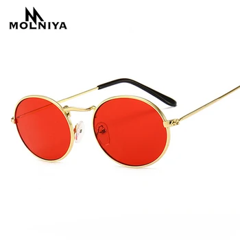 MOLNIYA slatka Seksi retro ovalni sunčane naočale Žene poznat brand mali zlatni crna 2019 Vintage retro sunčane naočale ženske Crvene naočale