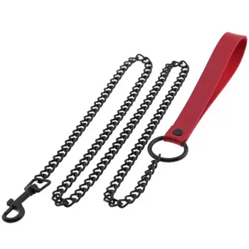 BDSM Seksualne metalni krug umjetne kože remen svezana seks-igračke za ogrlica ogrlica Q6PB