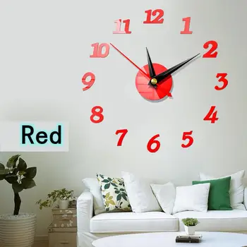 3D Veliki zidni sat naljepnica akril bešumni digitalni velike DIY samoljepljive zidni sat modernog dizajna za sobu kućnog ureda dekor