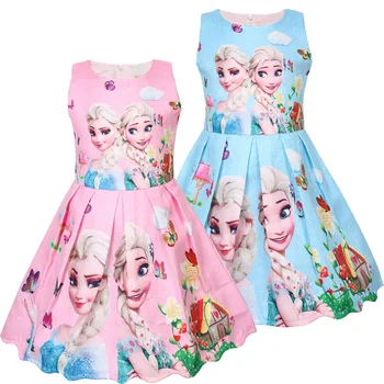 Disney princess Girls summer small children ' s vest dress pamuk dječje odjeće djevojka dječja haljina bez rukava, smrznuta Elsa