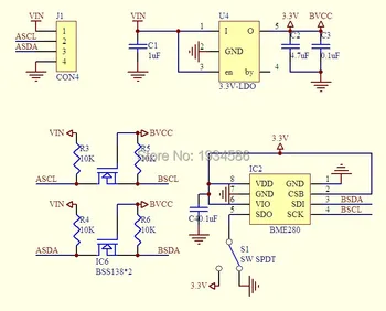 (5 kom./lot)DC1.8 - 5V I2C BME280 digitalni barometarski senzor visine tlaka modul temperature, vlažnosti za Arduino