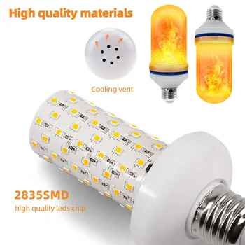 E27 Flame Bulb LED dinamički efekt plamena vatra žarulje kukuruz lampa kreativni мерцающая emulacija dekor led rasvjeta žarulje