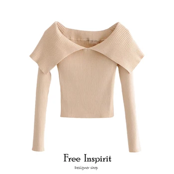2020 Free Inspirit novi dolazak zime ženski džemper Slash Neck puna pletene облегающий seksi ženski pulover