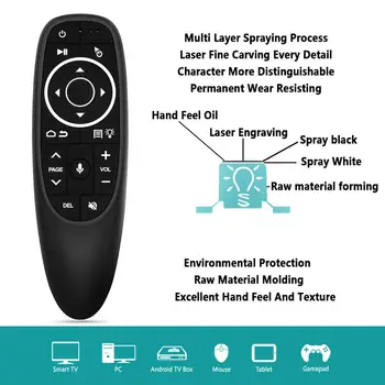 2 komada G10S Pro Voice Air Mouse 2.4 G bežični žiroskop s pozadinskim osvjetljenjem IR Učenje smart remote control za Android tv box HK1 H96 Max