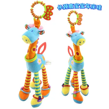 Kvalitetu jelen pliš igračke krevet dijete mobilni visi dječja zvečka igračka žirafa s колокольчиком prsten beba прорезыватель igračke poklon