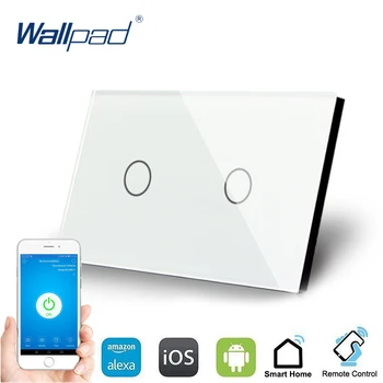 US 2 Gang WIFI Touch Control Switch Wallpad Support Smart Home Alexa Google home IOS Android 2 Gang AU Wall Switch Panel