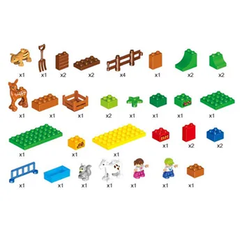 Veliki veličina Diy Bricks Happy Farm Zoo Animals hobbies Building Blocks Set kompatibilan s Duploed Funny Baby Toy For Children Poklon