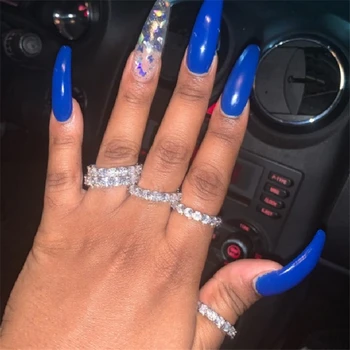 Moda obećanje prsten cijele Princeza cut 5A Cirkon je kamen srebra 925 angažman zaručnički prsten prstenje nakit za žene