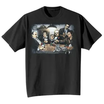 Muška jedinstvena kreativna trend majica Gangsters Playing Poker T-Shirt-Scarface Kum Black Tee