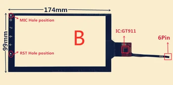 Novi 7-inčni GT911 174 mm*99 mm zaslon osjetljiv na dodir digitalizator auto DVD GPS navigacija mediji zaslon osjetljiv na dodir ploča staklo 6pin
