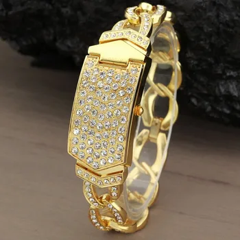 G&D Luksuzni Brand Women ' s Bracelet Watches Gold vještački dijamant Jewelry Ženske s Dress Watch Steel Band Relogio Feminino Clamshell Clock
