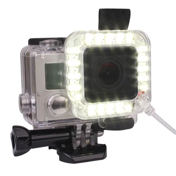 USB 20 LED Action Camera Objektiv Ring Shooting Nightshot Flash Fill Light lampa za GoPro Hero 4 3+ 3 vodootporna torbica