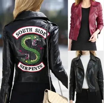 Riverdale Jackets Southside Riverdale Serpents tiskano logo žene Riverdale Serpents moda ulica kožna jakna