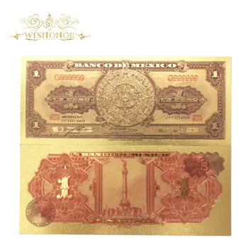 10 kom./lot 1969 godine Mexcio novčanica 1 Mex.$ novčanice u 24k pozlaćeni lažni papirni novac za zbirke