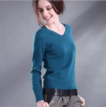Ženski džemper pletene ženski dugi rukav V-neck, kašmir džemper i pulover ženski Jesen Zima tanak džemper svakodnevni 2021 novi