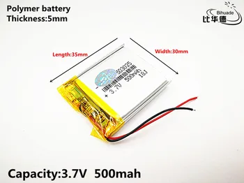 Good Qulity Polymer battery 500 mah 3.7 V 503035 smart home MP3 speakers Li-ion battery for dvr,GPS,mp3,mp4,cell phone,speaker