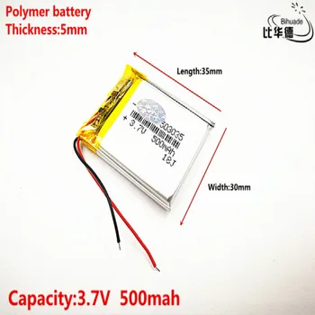 Good Qulity Polymer battery 500 mah 3.7 V 503035 smart home MP3 speakers Li-ion battery for dvr,GPS,mp3,mp4,cell phone,speaker