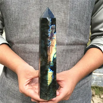 850g / 1000g prirodni Лабрадорит obelisk quartz crystal stick točka dragulj liječenje