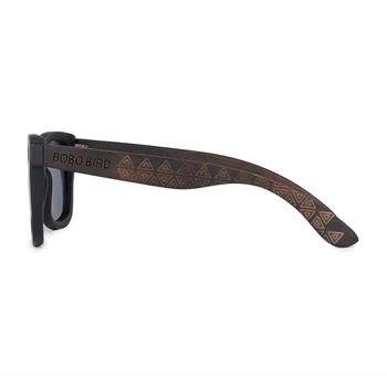 BOBO BIRD Okulary crno stablo sunčane naočale polarizovana siva leće Muškarci Žene naočale uzorak upisan дропшиппинг