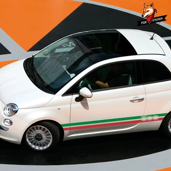 Talijanska zastava vinil PVC bočni suknja širina naljepnice naljepnica auto oznaka i naljepnica auto-pribora za Fiat 500 Abarth 2 kom.