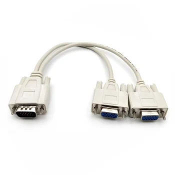 VGA Umnažanje kabel 1 HDB 15 Muški do 2 VGA HDB15 ženski Splitter dual monitor EM88