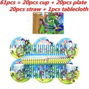 Sonic the Jež Party stolnjak plastične djeca djeluje duša Rođendana djeteta dekor šalice ploče Sonic Theme odmor atribute