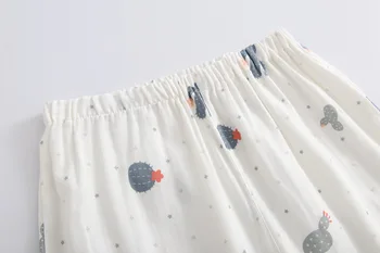 Japanski Novi stil dame pamuk dvostruka gaza pidžama skup crtani kaktus slatka hlače s dugim rukavima od dva dijela kuće službu za žene