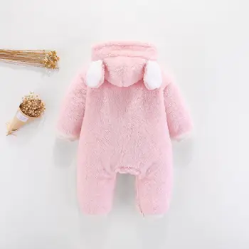 Nova zimska baršun podne topla odjeća za ползания Baby Born Suit pink siva bijela pogodna za odjeću od 0 do 9 mjeseci Babys Girl Clothes