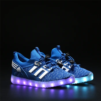 IGxx LED Light Up Cipele za djecu najbolji poklon USB punjenje svjetlećih Shoes LED Kids Shoes dijete sjajni, pletene Sport LED tenisice dječaka