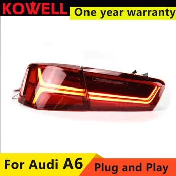 KOWELL car styling For Audi A6 taillights 2012 2013 2016 for A6 rear svjetla dedicated car light led taillight assembly