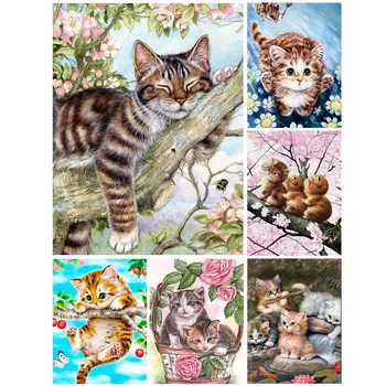 5D DIY Dijamant slikarstvo mačka je životinja skup križićima setove pun dijamanata vez mozaik slika rhinestones home dekor poklon