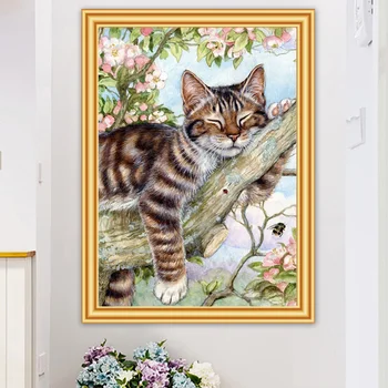 5D DIY Dijamant slikarstvo mačka je životinja skup križićima setove pun dijamanata vez mozaik slika rhinestones home dekor poklon